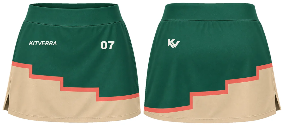 Emerald Terrace — Field hockey / Match skort, front and back design preview