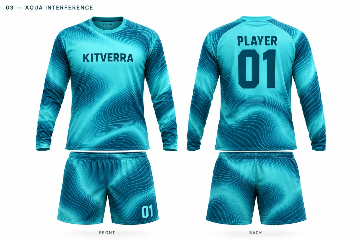 Aqua Interference — Goalkeeper / Sublimation set, front and back design preview