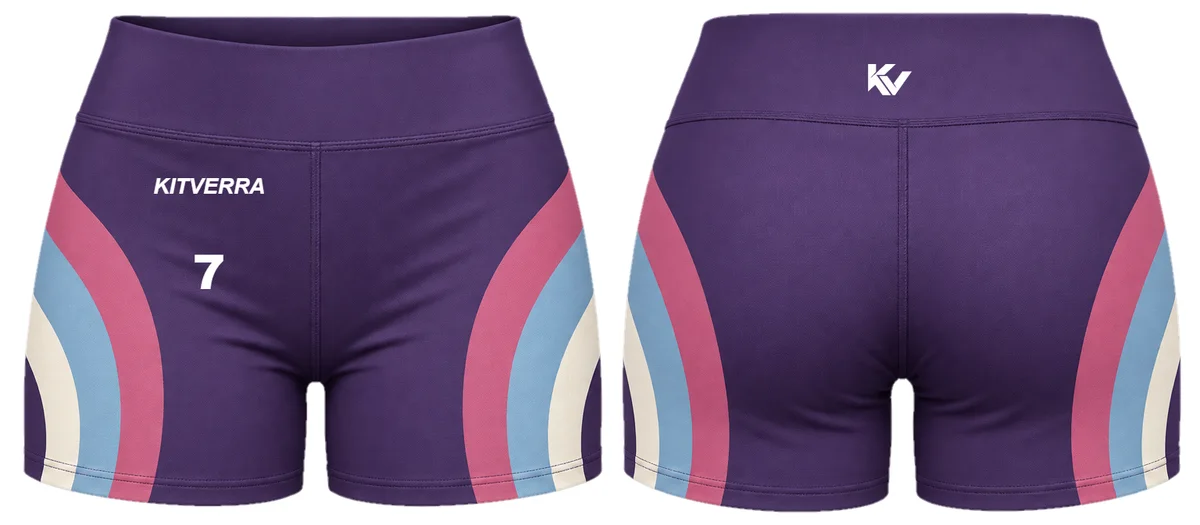 Orbit Volley — Fitted court shorts / Wide waistband / fitted court shorts, front and back design preview