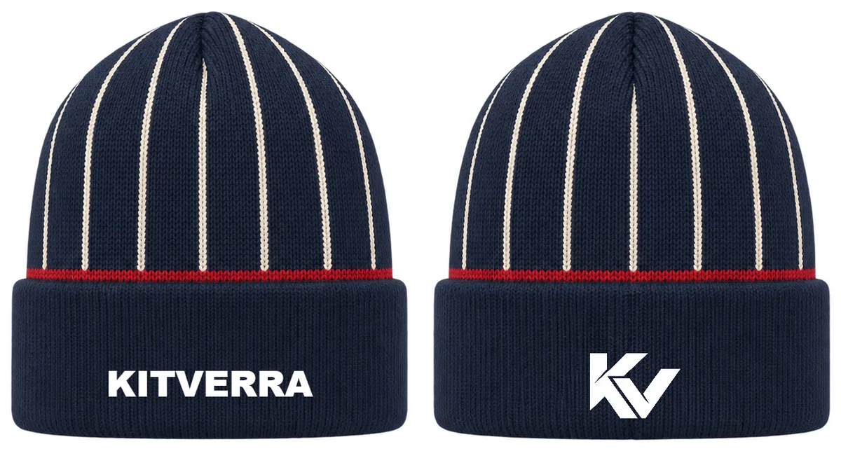 Diamond Pinstripe — Baseball beanies, front and back design preview