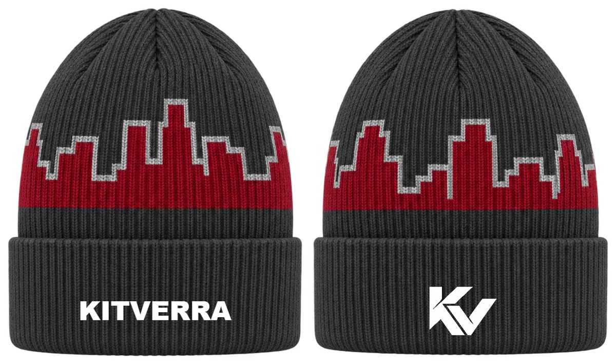 Court Skyline — Basketball beanies, front and back design preview