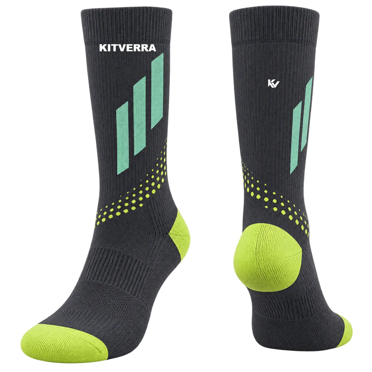 Jump Tempo — Volleyball socks, front and back design preview