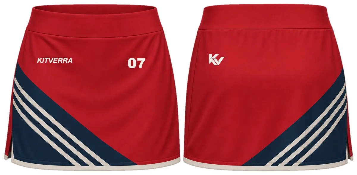 Scarlet Stride — Field hockey / Match skort, front and back design preview