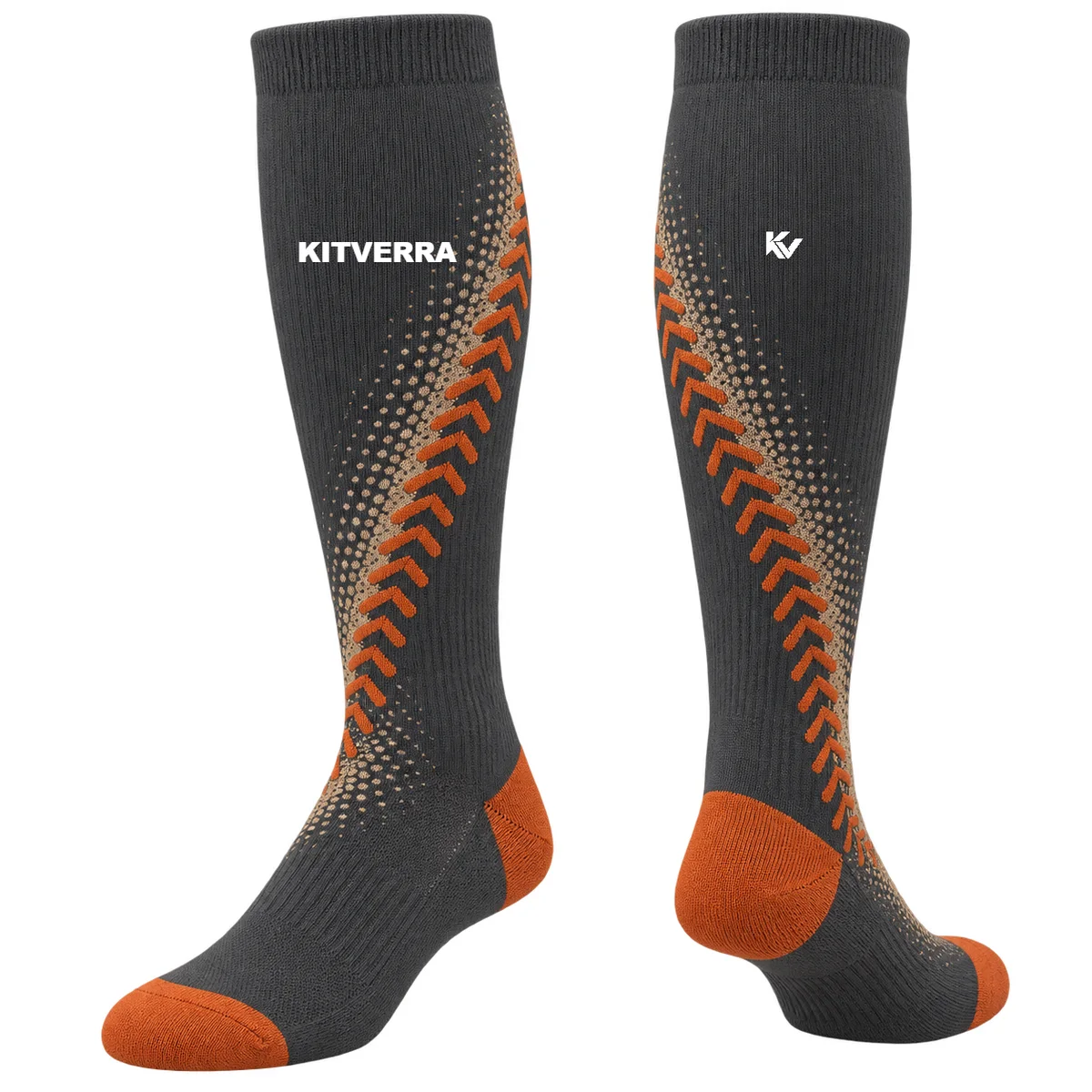 Seamfire Fade — Baseball socks, front and back design preview