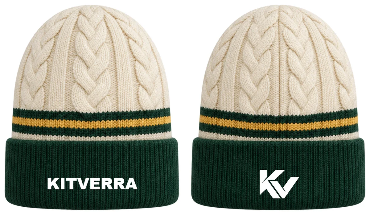 Baseline Cable — Racket Sports beanies, front and back design preview