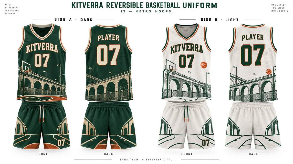 Metro Hoops — REVERSIBLE / SIDE A & SIDE B / SUBLIMATION, front and back design preview