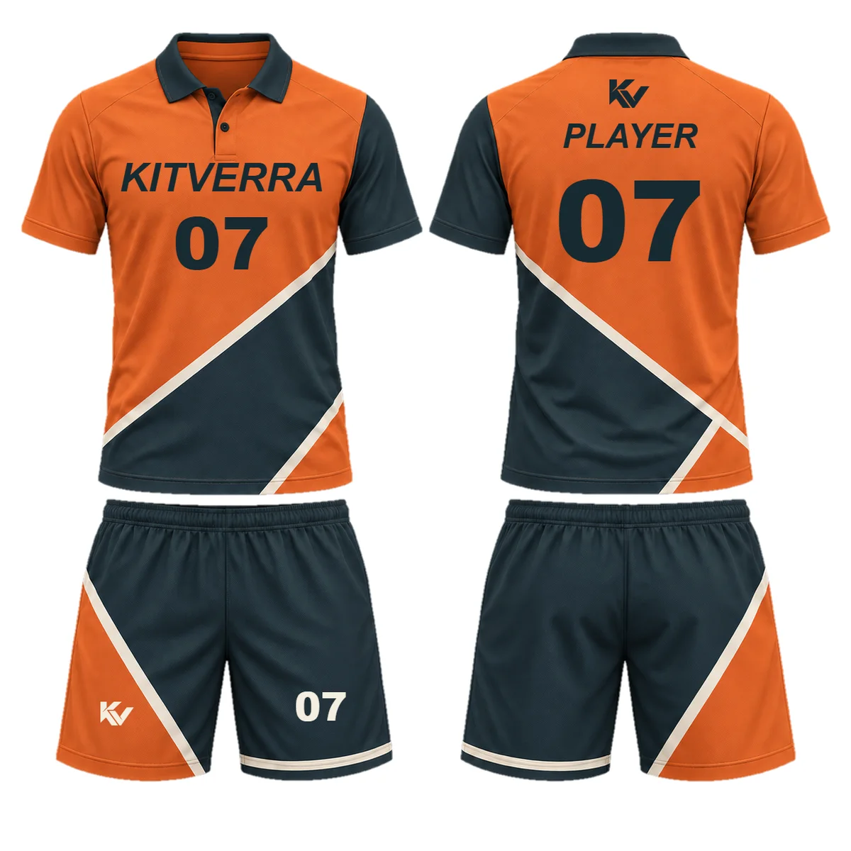 Copper Press — Field hockey shirt & shorts / Polo collar, front and back design preview