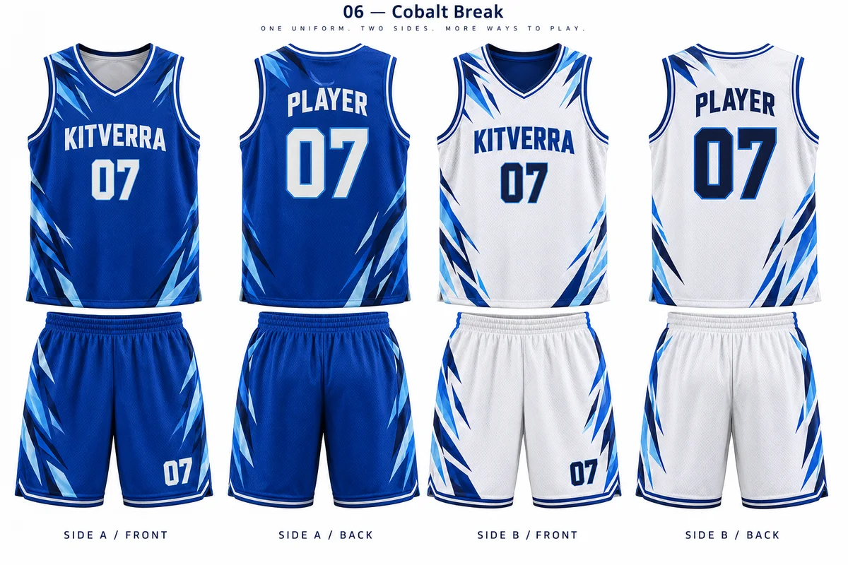 Cobalt Break — REVERSIBLE / SIDE A & SIDE B / SUBLIMATION, front and back design preview