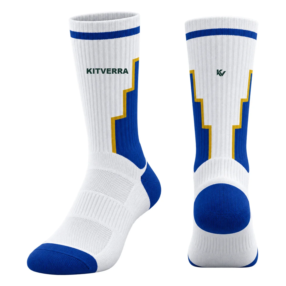 Fastbreak Blocks — Basketball socks, front and back design preview
