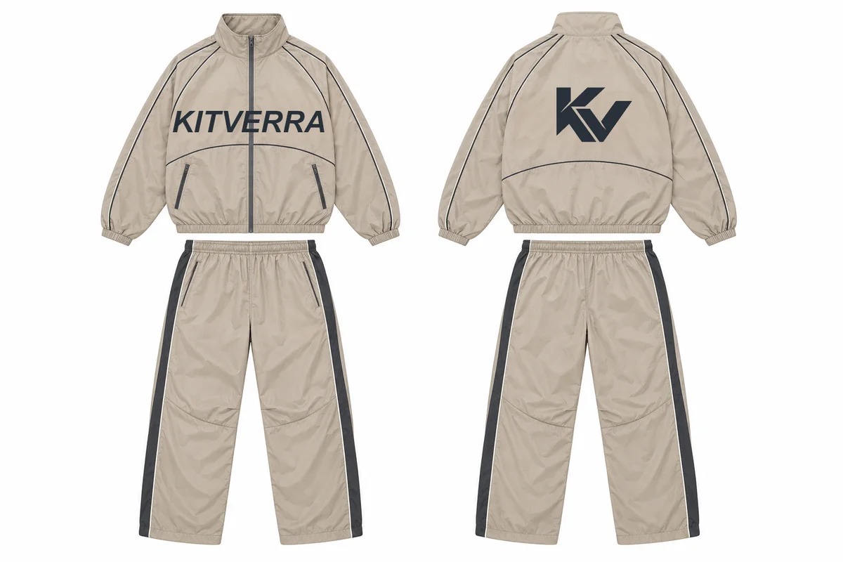 Raglan Piping — Windbreakers, front and back design preview