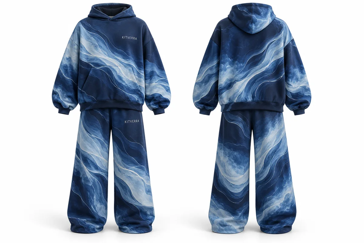 Baggy sublimation set — Tracksuits & Sweatsuits, front and back design preview