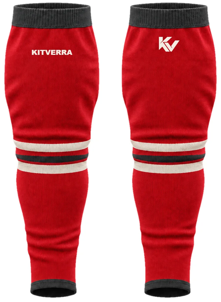 Scarlet Rings — Ice Hockey / Hockey socks, front and back design preview