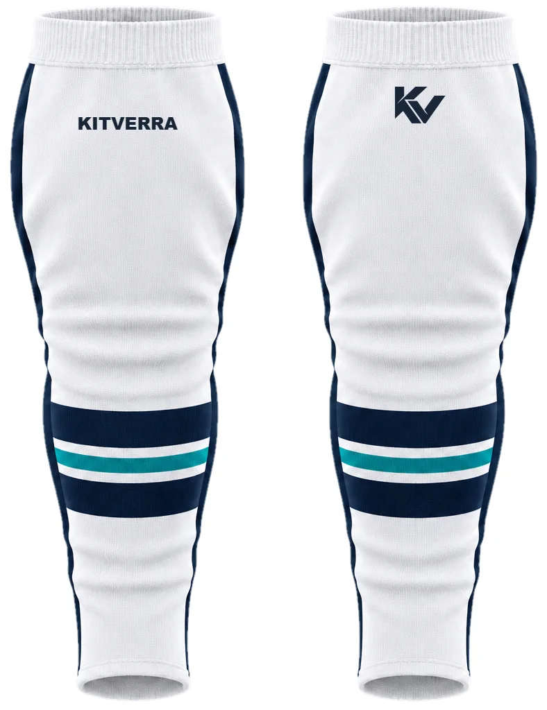 White Rink Rails — Ice Hockey / Hockey socks, front and back design preview