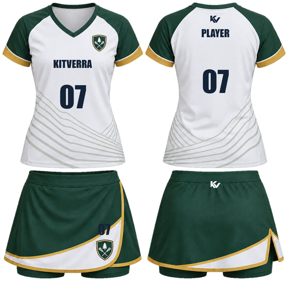 White Terrace — Women's shirt & skort, front and back design preview