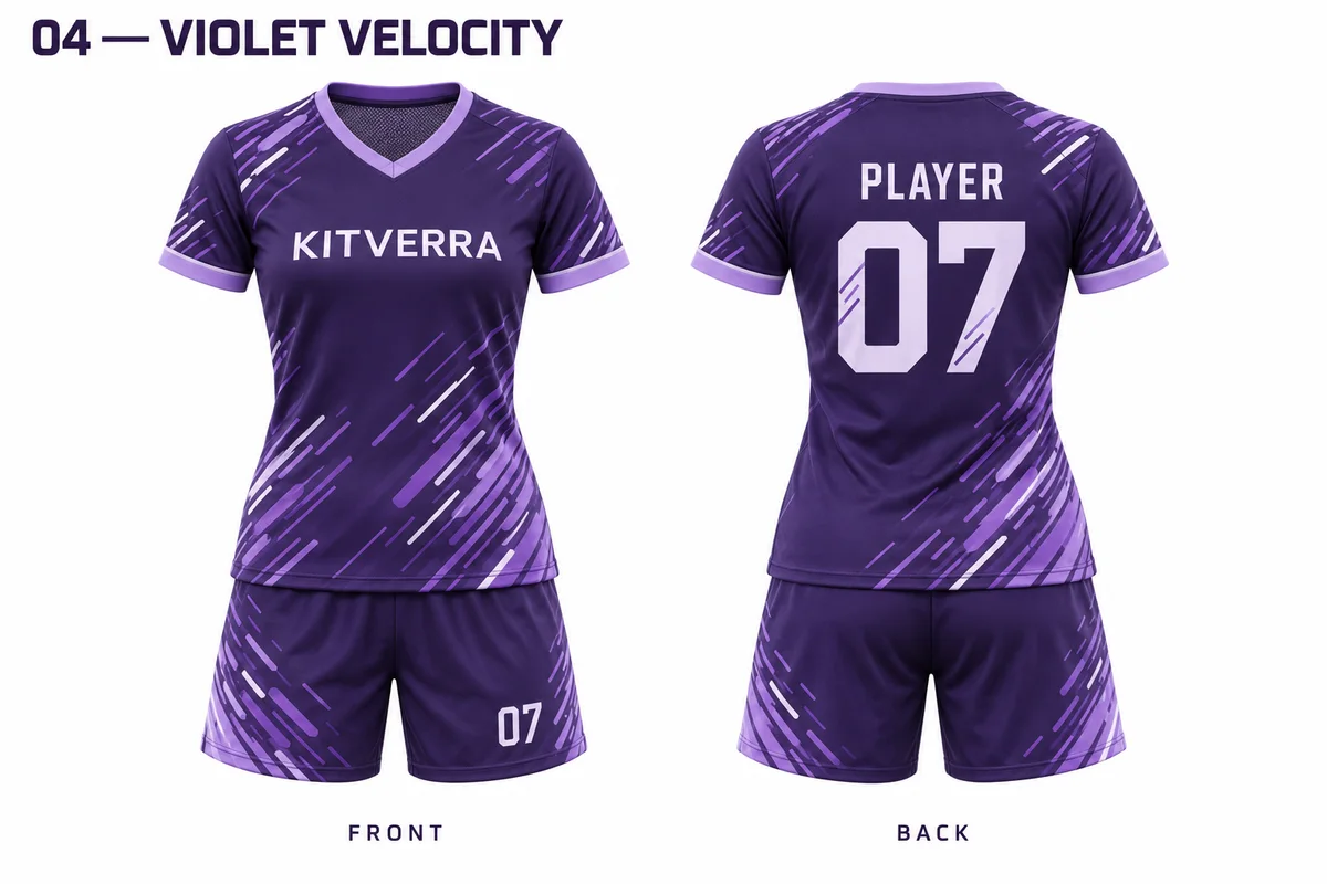 Violet Velocity — Women / Sublimation set, front and back design preview