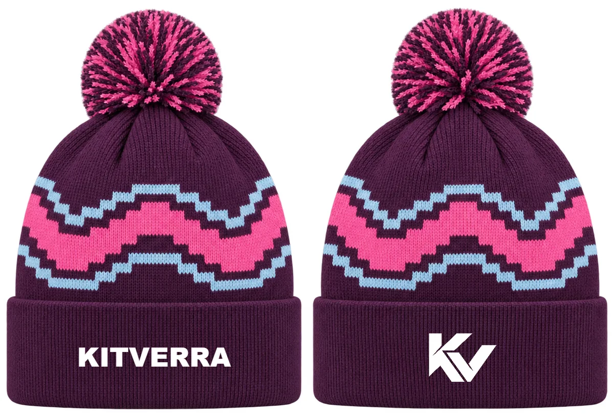 Tournament Wave — 7v7 Football beanies, front and back design preview