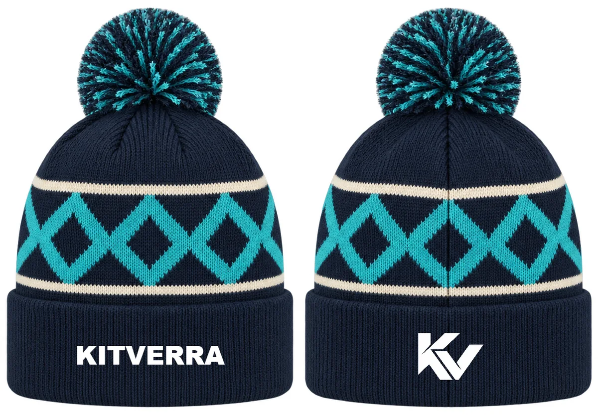 Boundary Pulse — Cricket beanies, front and back design preview