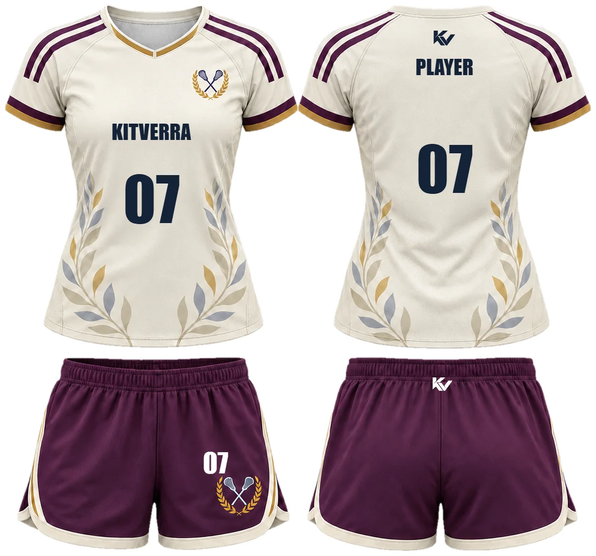 Club Laurel — Women's field sets, front and back design preview