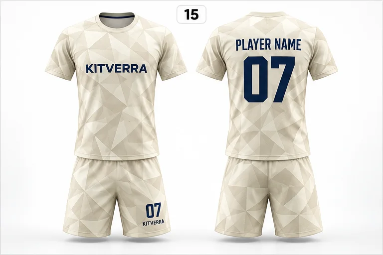 Ivory Facets — Match kits / Jersey & shorts, front and back design preview