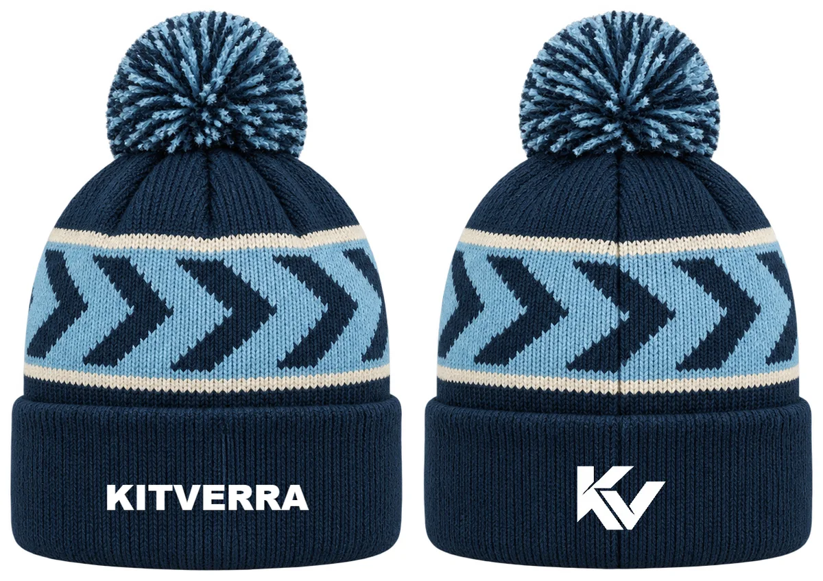 Terrace Chevron — Soccer beanies, front and back design preview