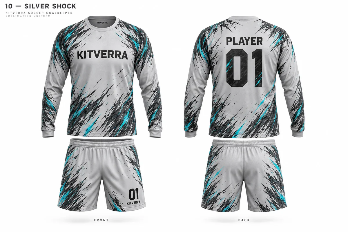 Silver Shock — Goalkeeper / Sublimation set, front and back design preview