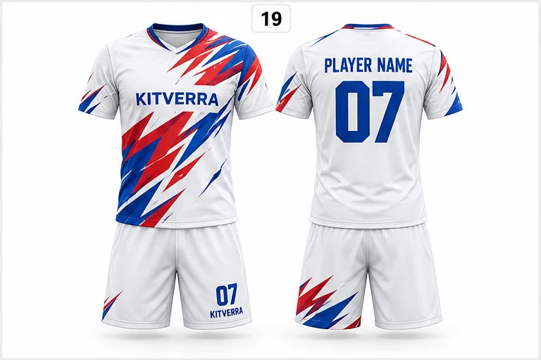 Lightning White — Match kits / Jersey & shorts, front and back design preview