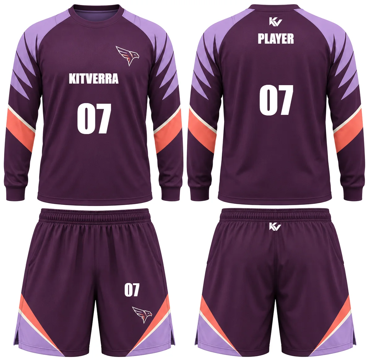 Night Flight — Long-sleeve shooting sets, front and back design preview