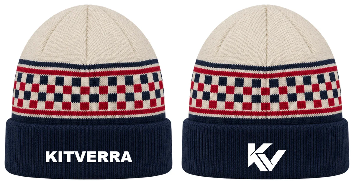 Stickwork Check — Field Hockey beanies, front and back design preview