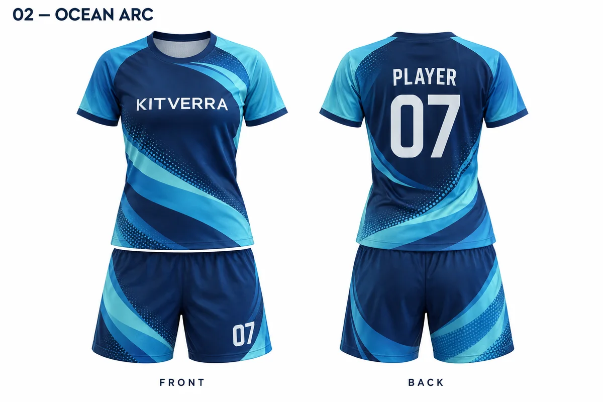 Ocean Arc — Women / Sublimation set, front and back design preview