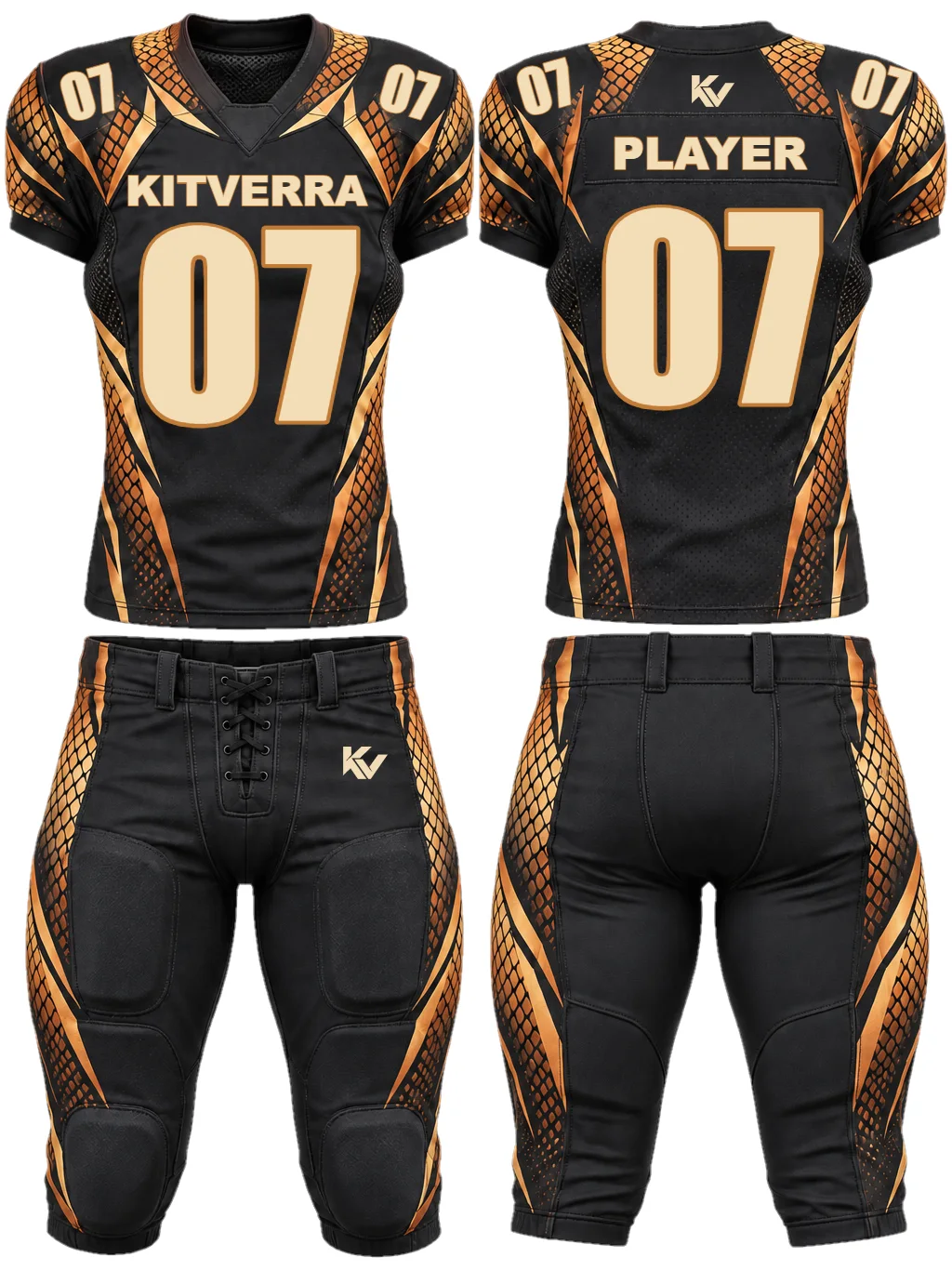 Desert Viper — Padded game uniforms, front and back design preview
