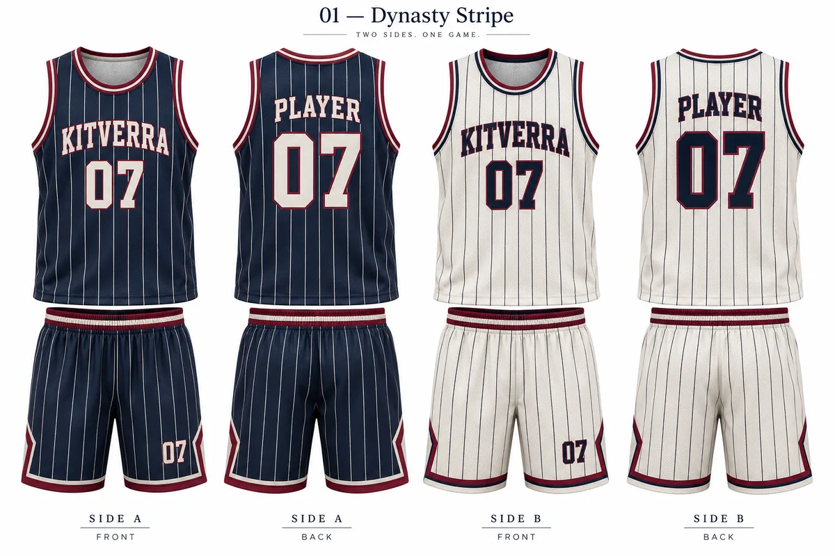Dynasty Stripe — REVERSIBLE / SIDE A & SIDE B / SUBLIMATION, front and back design preview