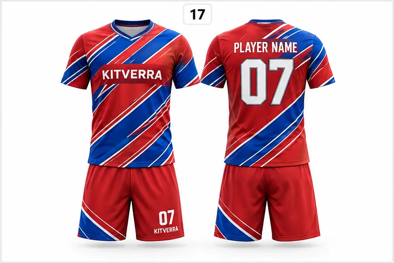 Diagonal Stripes — Match kits / Jersey & shorts, front and back design preview