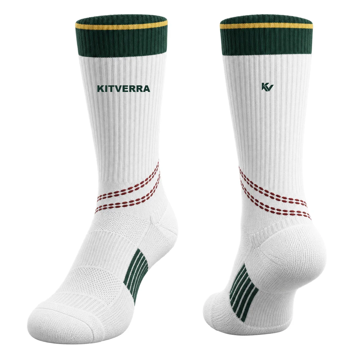 Heritage Seam — Cricket socks, front and back design preview