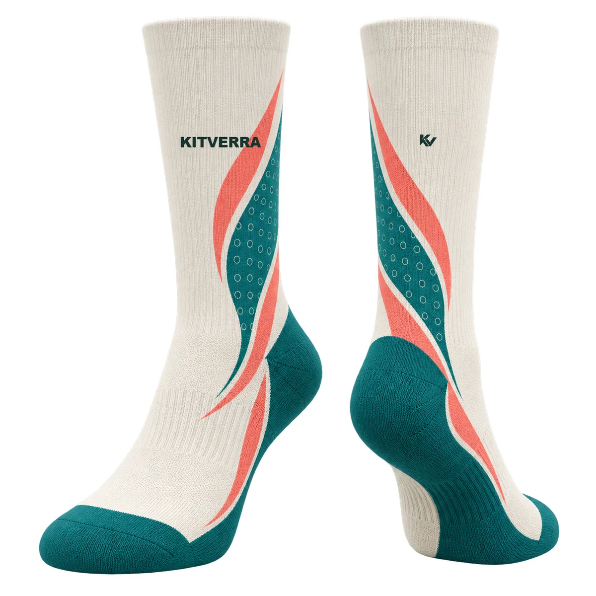 Pivot Bloom — Netball socks, front and back design preview