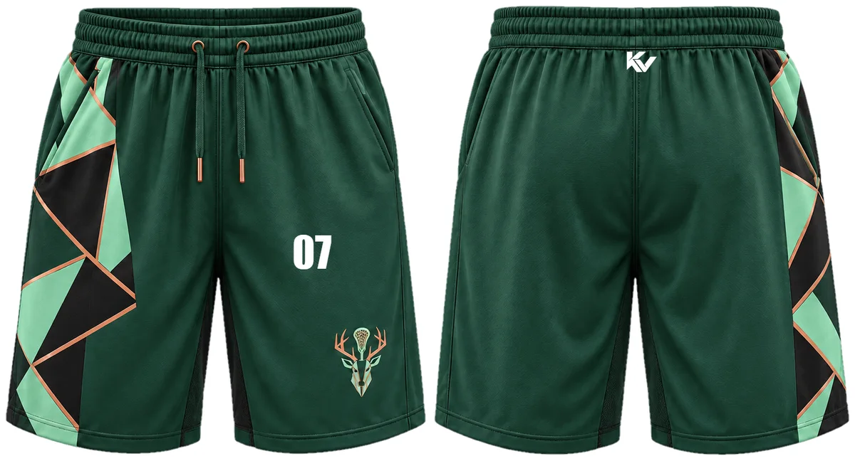 Mosaic Short — Interlock shorts, front and back design preview