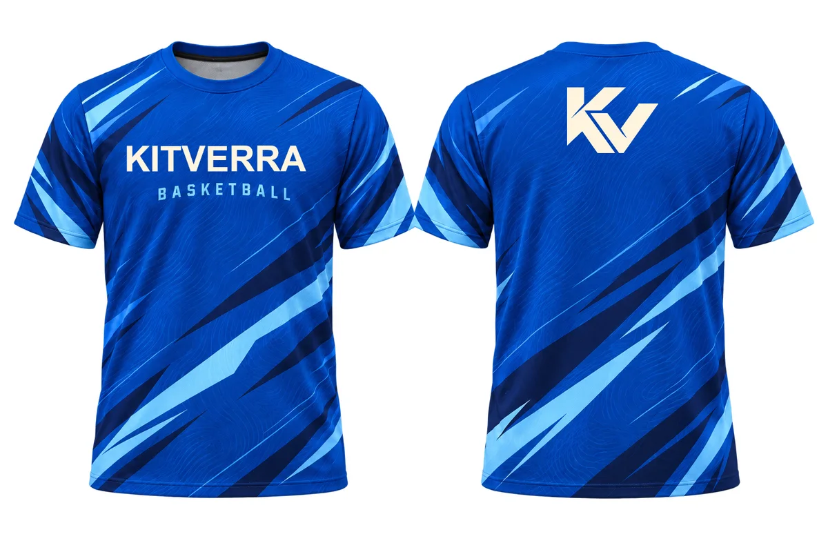 Cobalt Track — SHOOTING SHIRT / SUBLIMATION, front and back design preview