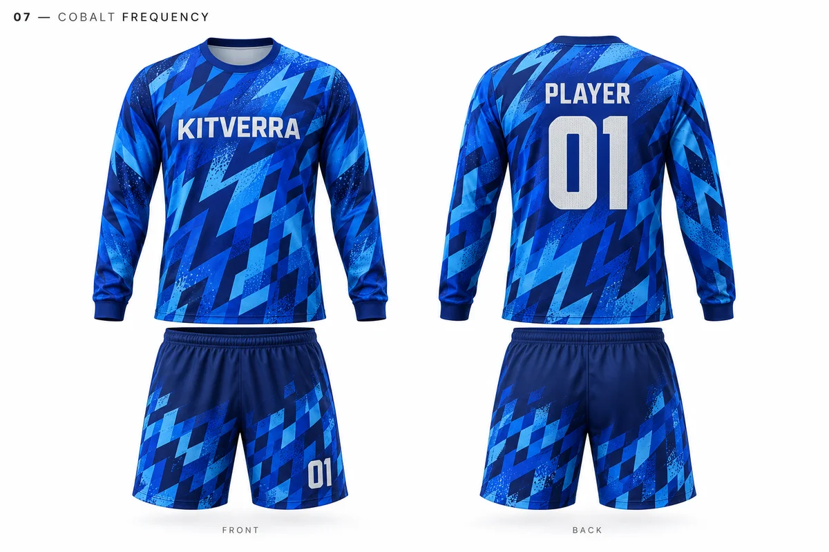 Cobalt Frequency — Goalkeeper / Sublimation set, front and back design preview