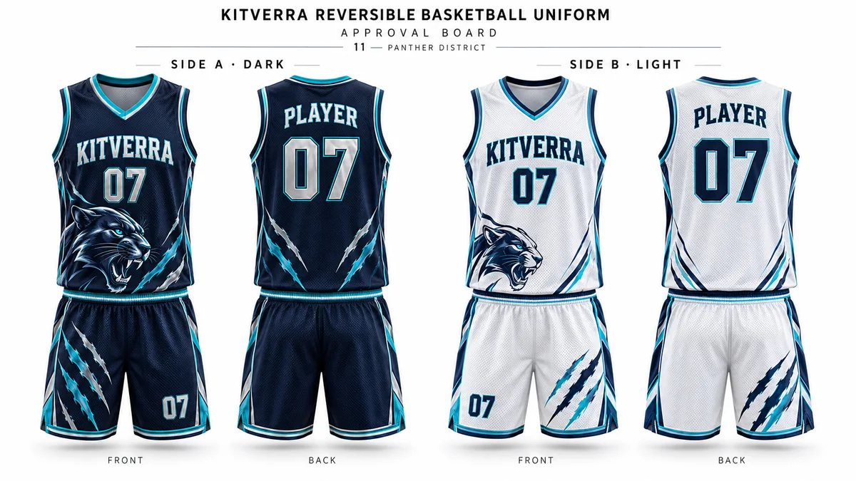 Panther District — REVERSIBLE / SIDE A & SIDE B / SUBLIMATION, front and back design preview