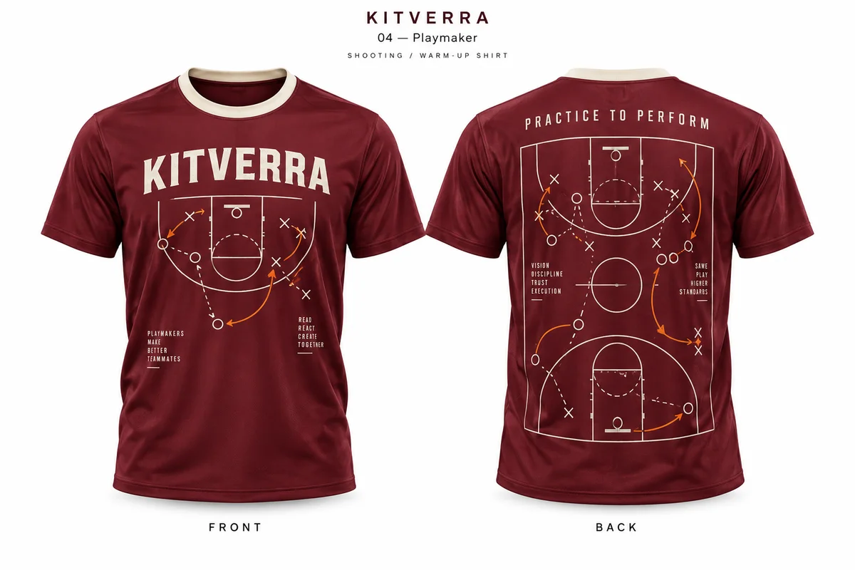 Playmaker — SHOOTING SHIRT / SUBLIMATION, front and back design preview