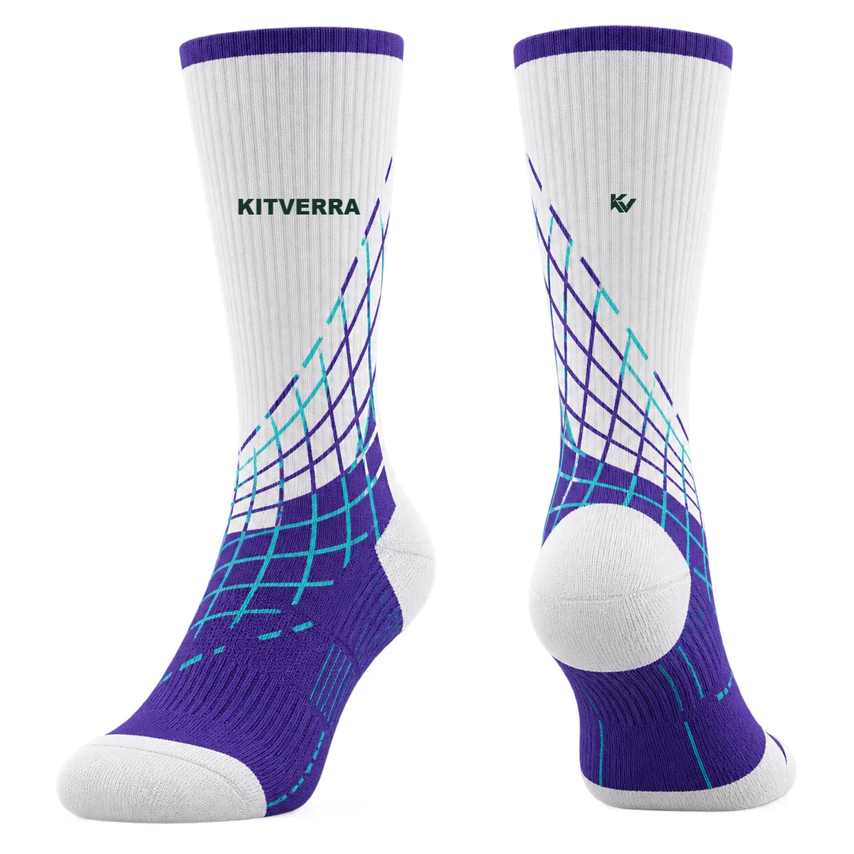 Rally Mesh — Volleyball socks, front and back design preview