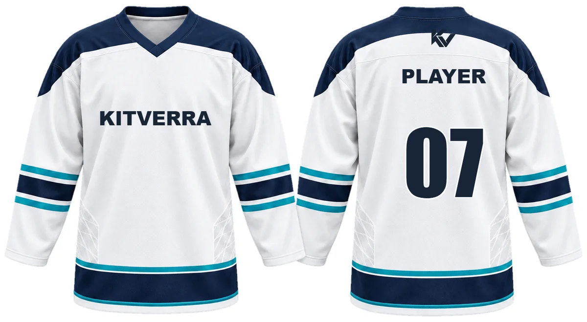Glacier White — Ice Hockey / Game jerseys, front and back design preview