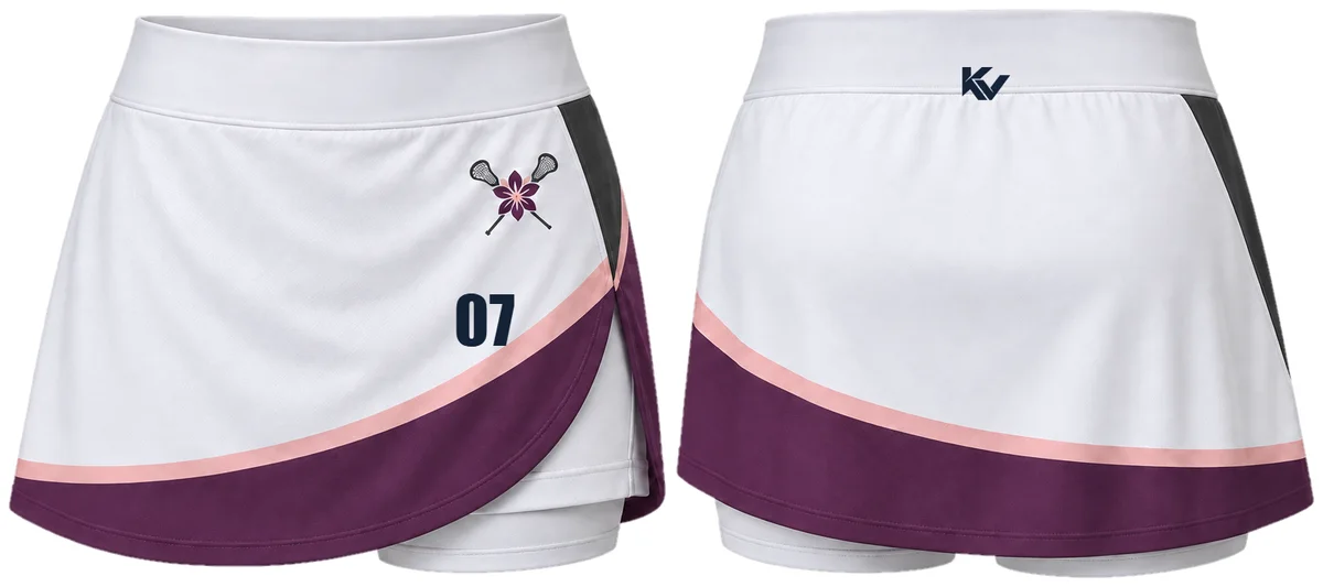 White Draw Skort — Women's skorts, front and back design preview