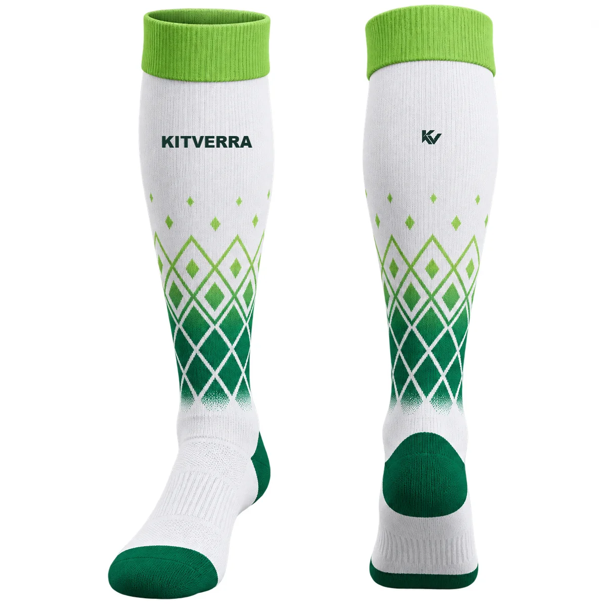 Pitch Diamond — Soccer socks, front and back design preview