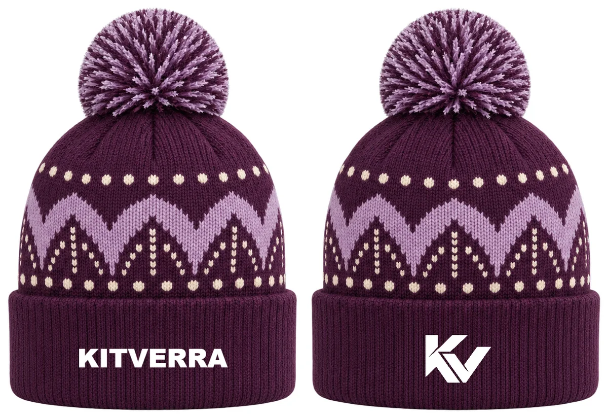 Pivot Petals — Netball beanies, front and back design preview