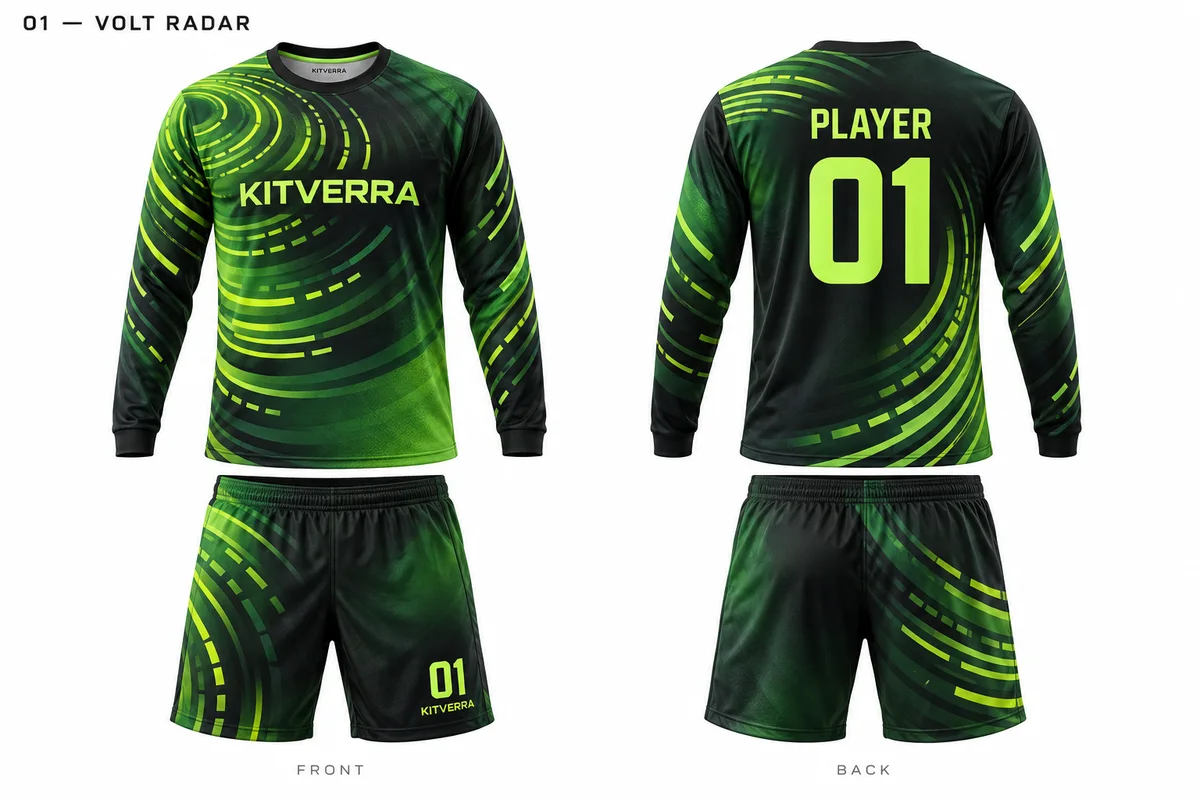 Volt Radar — Goalkeeper / Sublimation set, front and back design preview
