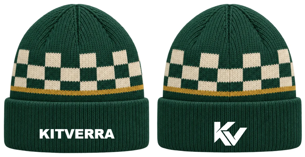 Pitch Blocks — Soccer beanies, front and back design preview
