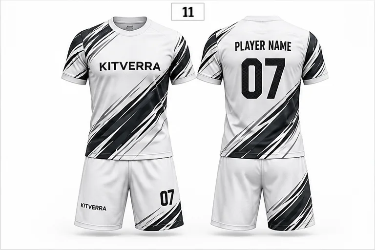 Black White Sweep — Match kits / Jersey & shorts, front and back design preview
