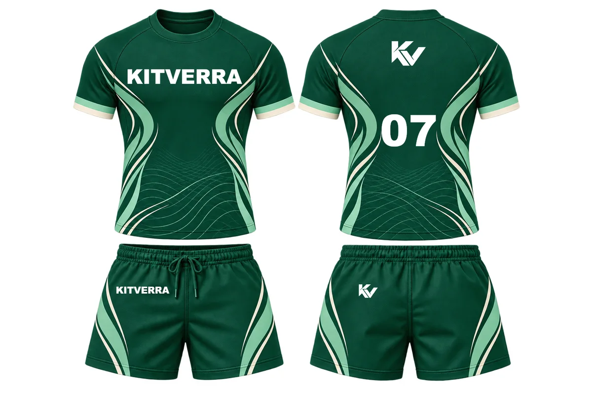 Forest Current — Rugby kit / Low-profile reinforced rugby crew neck, front and back design preview