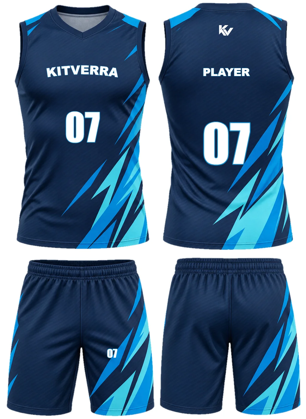 Vector Rush — 7v7 sleeveless sets, front and back design preview