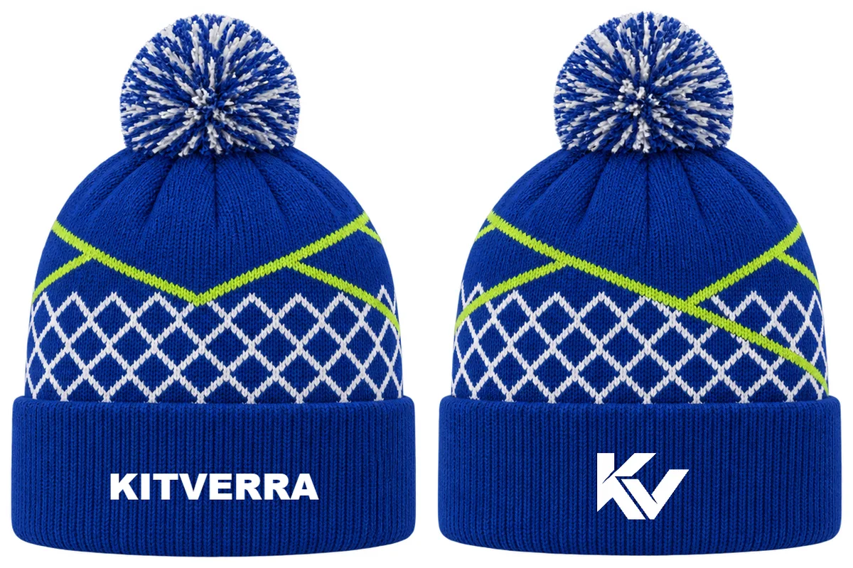 Rally Grid — Volleyball beanies, front and back design preview